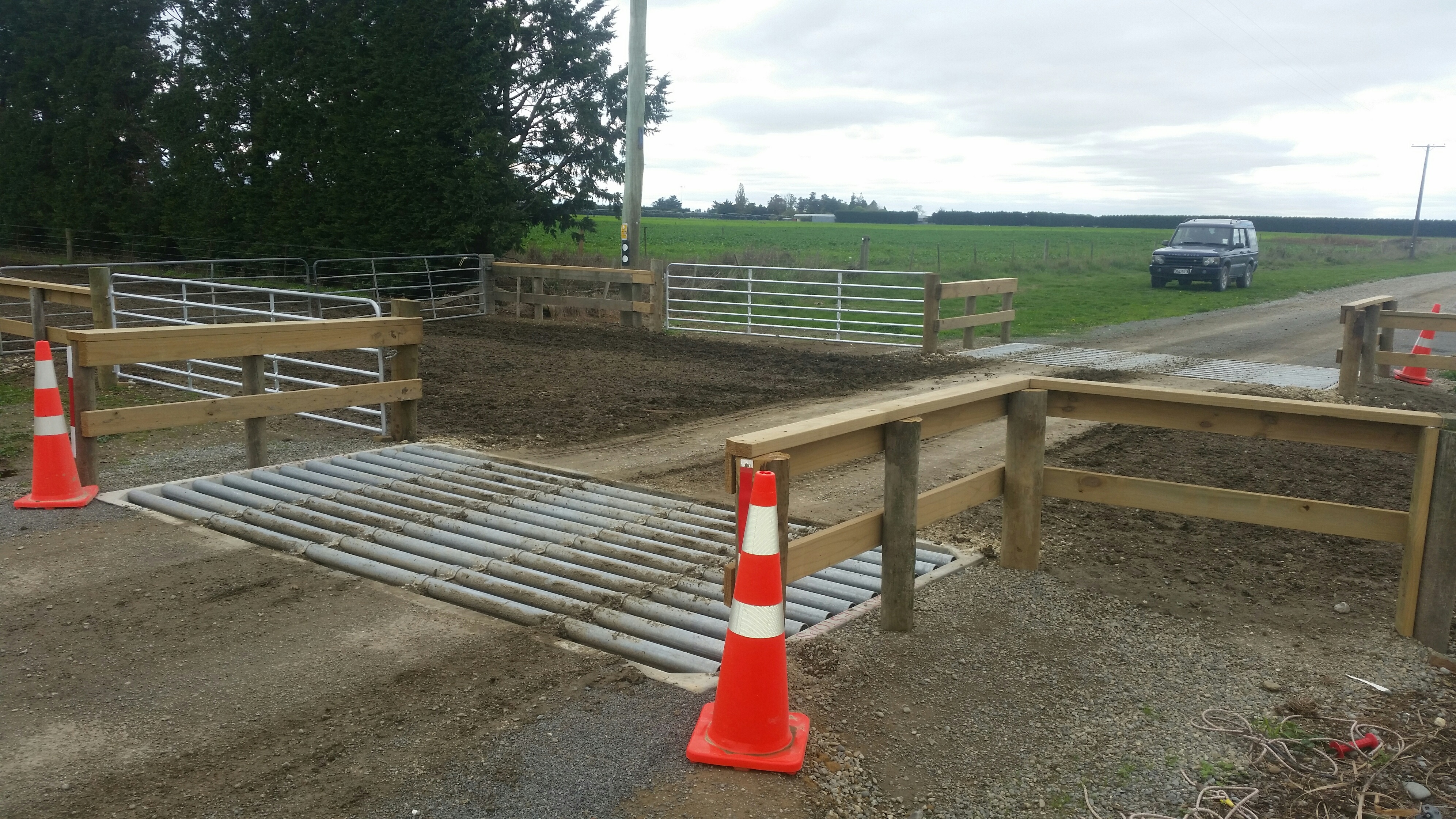 Humes Kiwi Cattlestop being installed